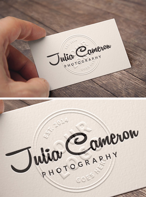 Free Hand Helding a Business Card MockUp
