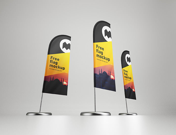 Free Feather Flag Business Advertisement Sign Mockup