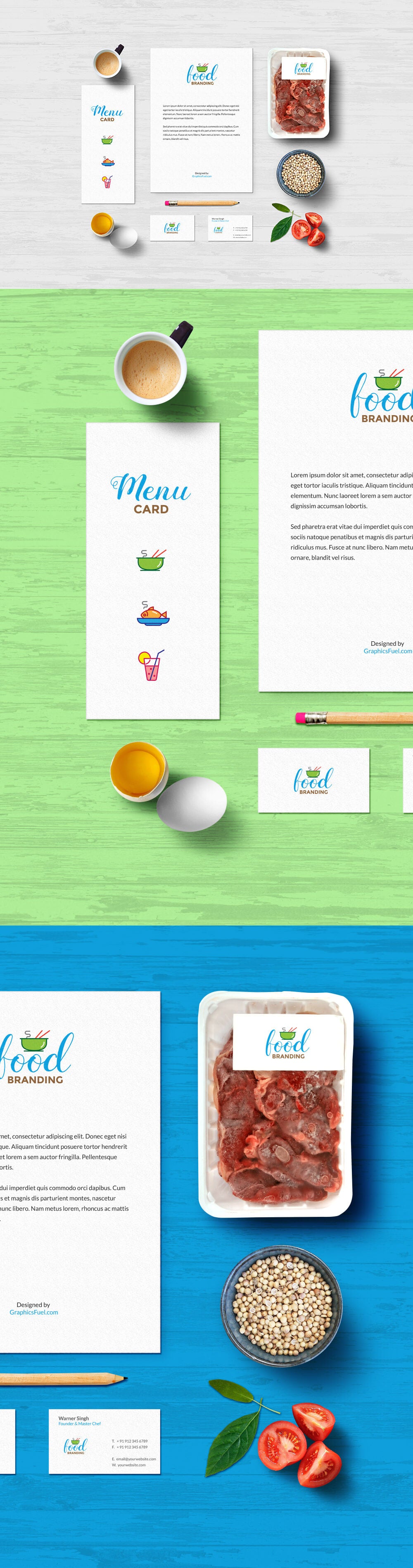 Free Food and Restaurant Branding Mockup PSD