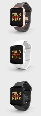 Free Apple Watch Mockup PSD (White, Black and Rose Gold)