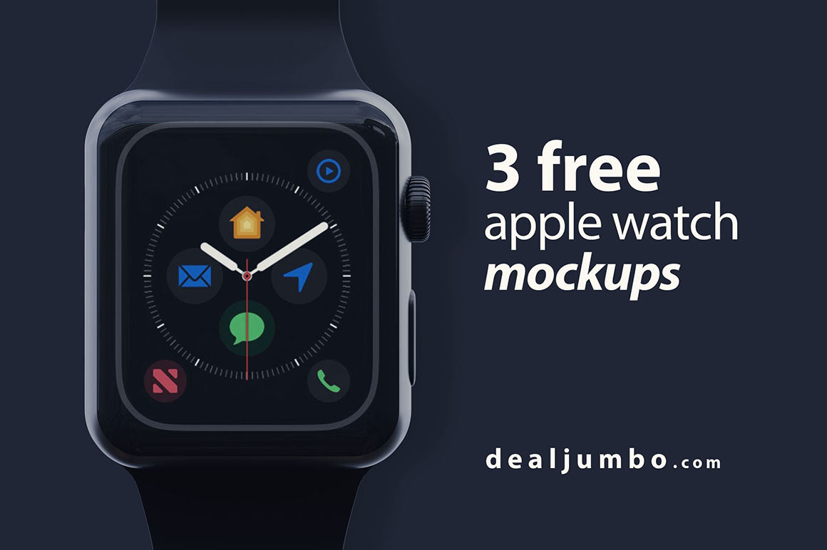 Free Apple Watch Mockup PSD Set of 3 Smart Watches