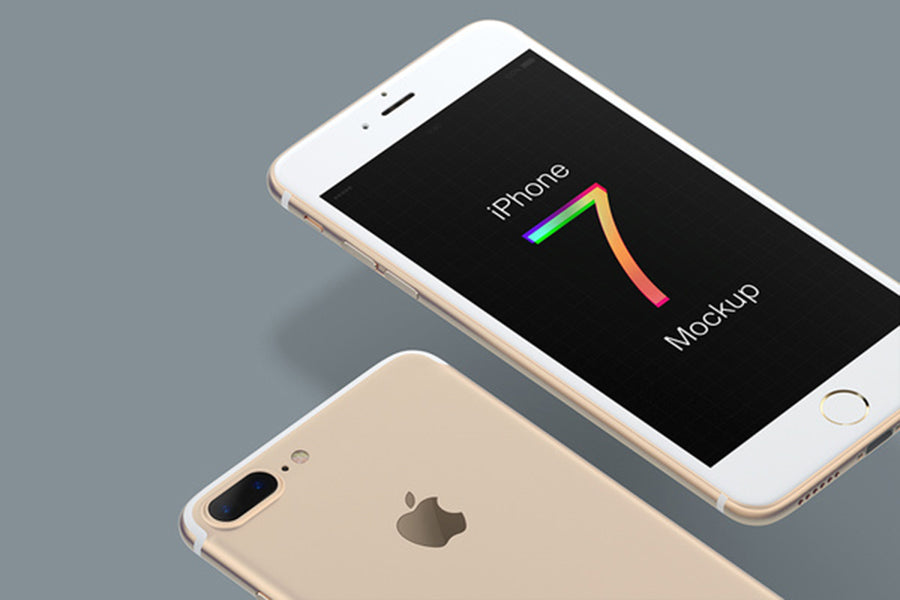Free Multicolor iPhone 7 Mockup Space Gray, Black and Gold White