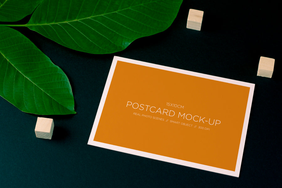Free Nature Vibe Postcard PSD Mockup