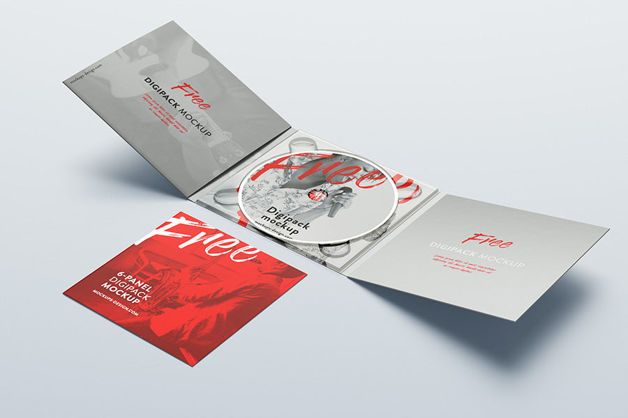 Free 6-Panel Digipack Mockup CD or DVD Cover