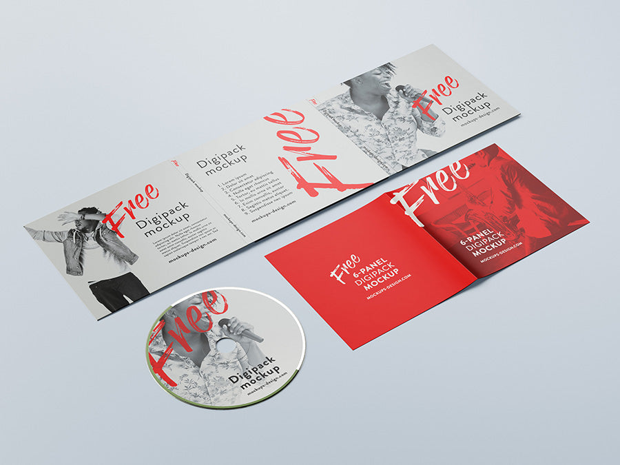Free 6-Panel Digipack Mockup CD or DVD Cover