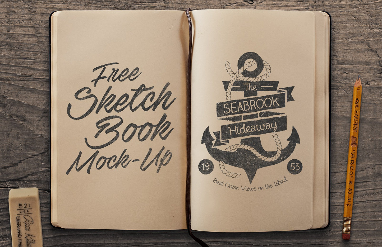Free Sketchbook Mockup PSD
