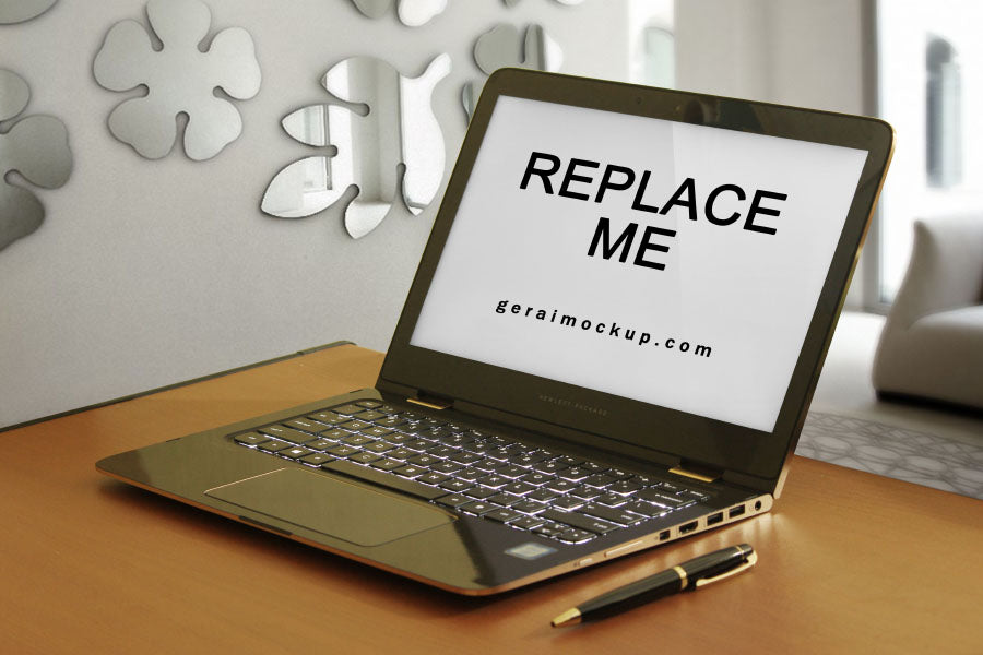 Free HP Spectre Laptop or PC Screen PSD Mockup