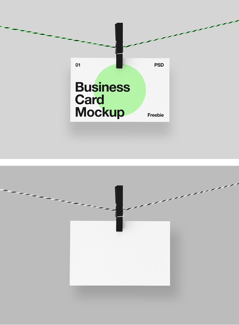 Free Hanging Business Card Mockup