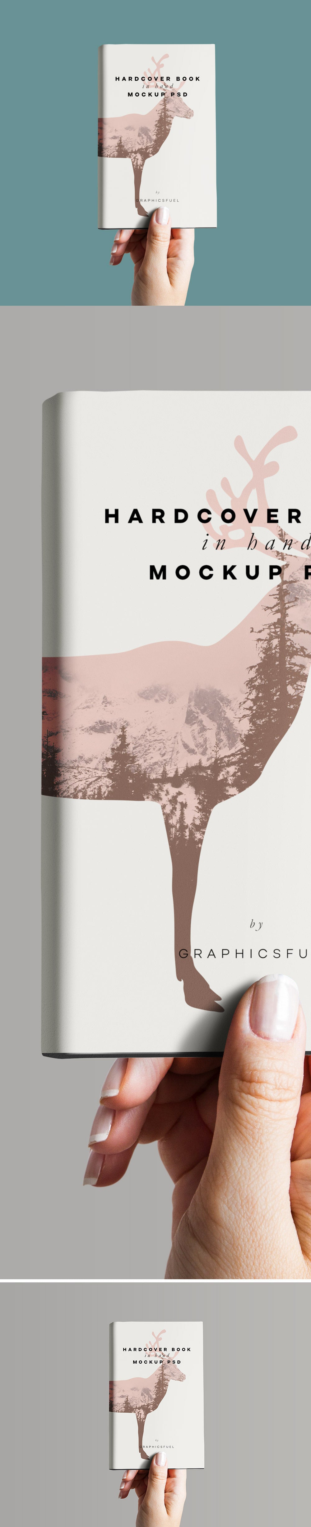 Free Hardcover Animal Book In Hand Mockup