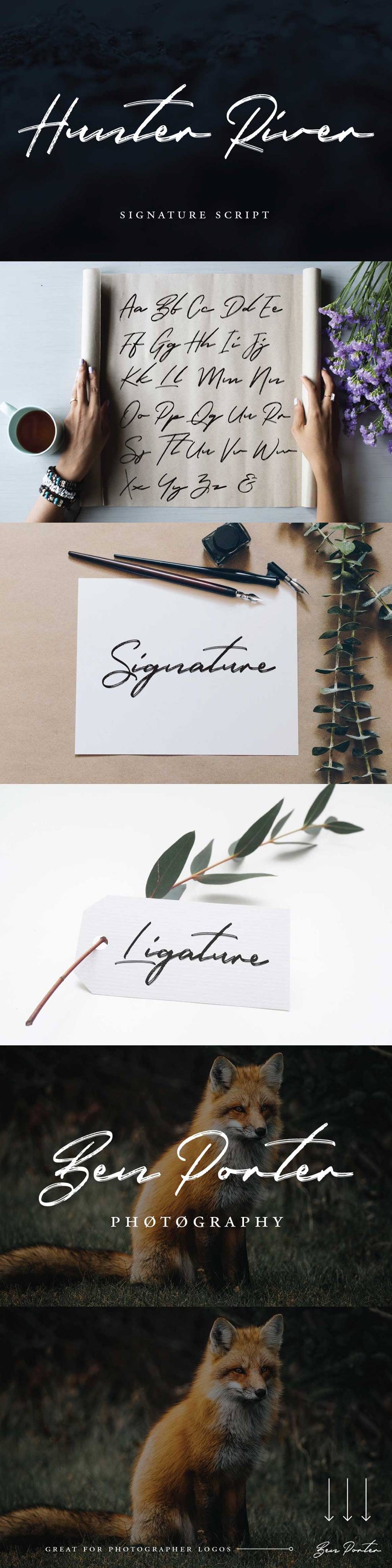 Free HUNTER RIVER - SIGNATURE FONT