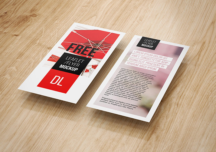 Free DL Flyer Mockup in 4 Views