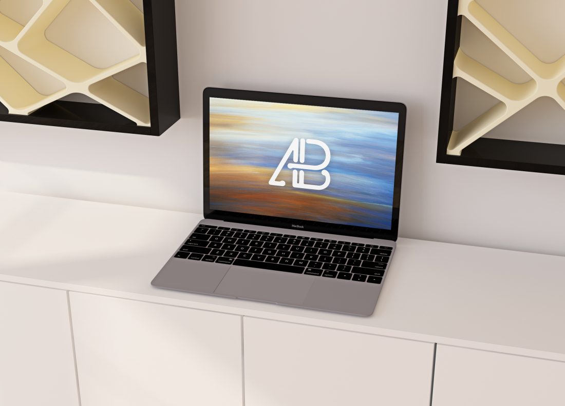 Free Realistic 12-Inch Macbook Mockup