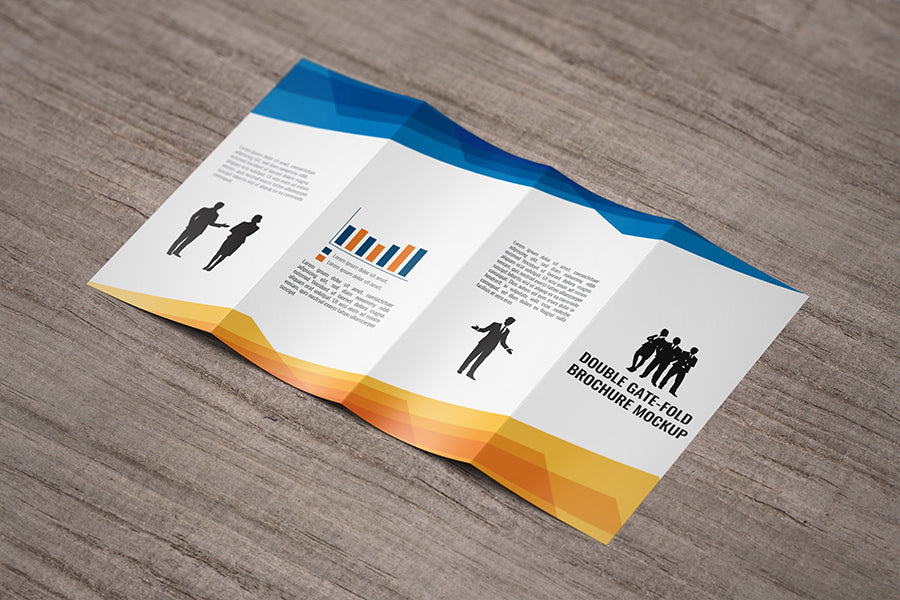 Free Double GateFold Brochure Mockup