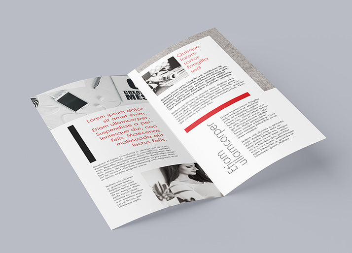 Free Bi-fold DL Leaflet Mockup 4 Views