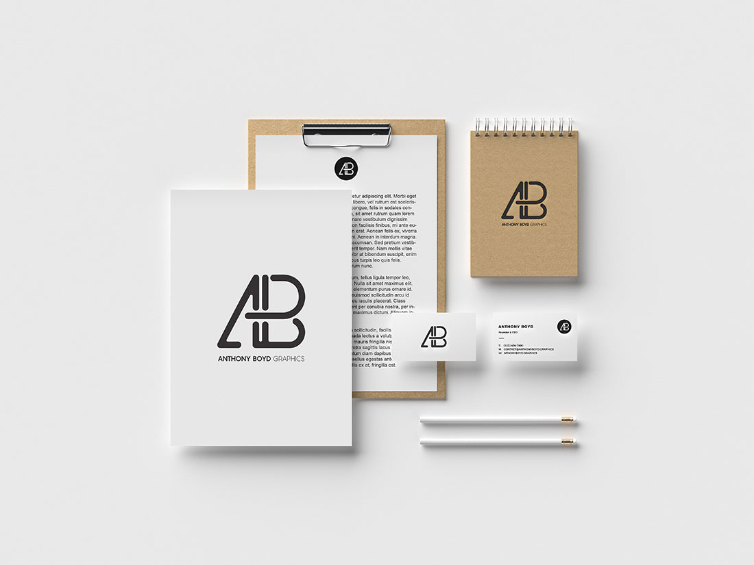 Free Modern Clean Branding Identity Mockup