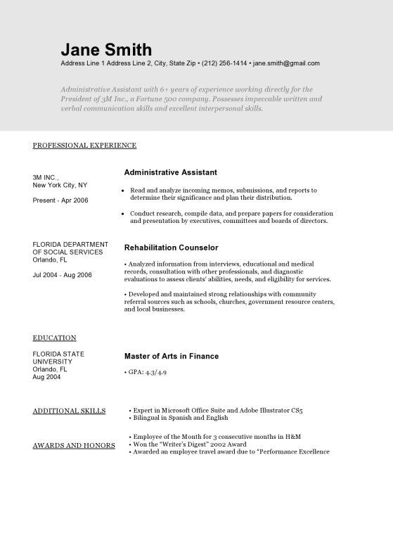 Free Creative Empire State Resume Templates in Microsoft Word Format