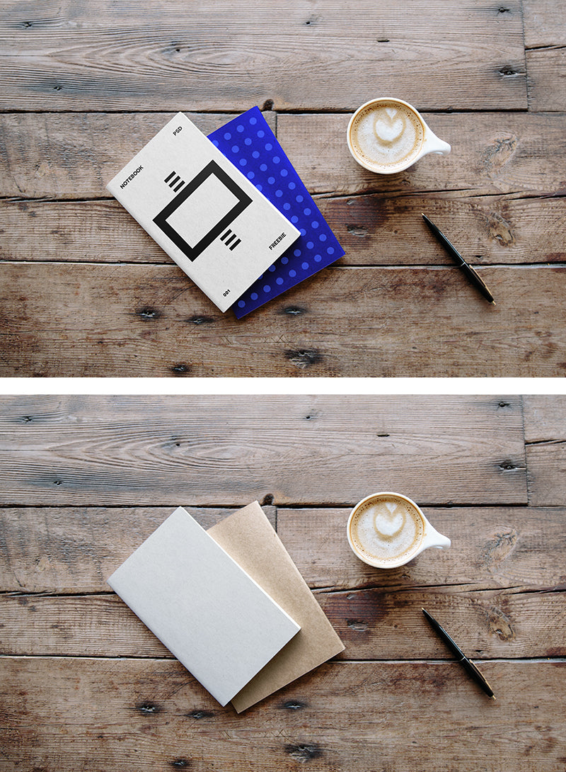 Free Set of Two Notebook Mockups (Mockup Download)