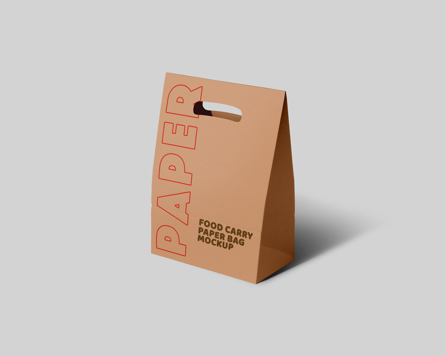 Free Paper Food Carry Bag Mockup
