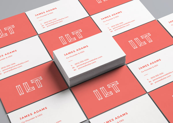 Free Isometric Business Card Mockups