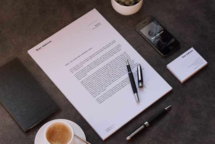 Free Business Style Stationery Mockup with Letterhead