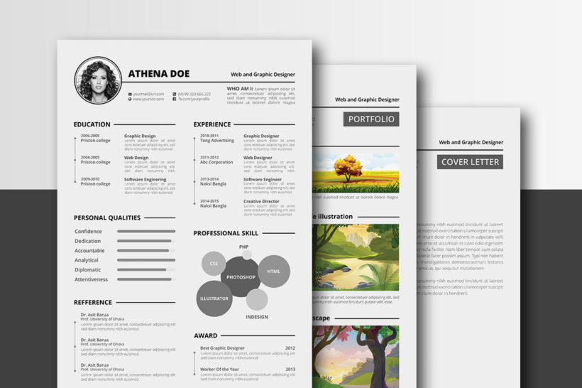 Free CV Resume Template for Microsoft Word, Illustrator (AI) and Photoshop (PSD) Formats
