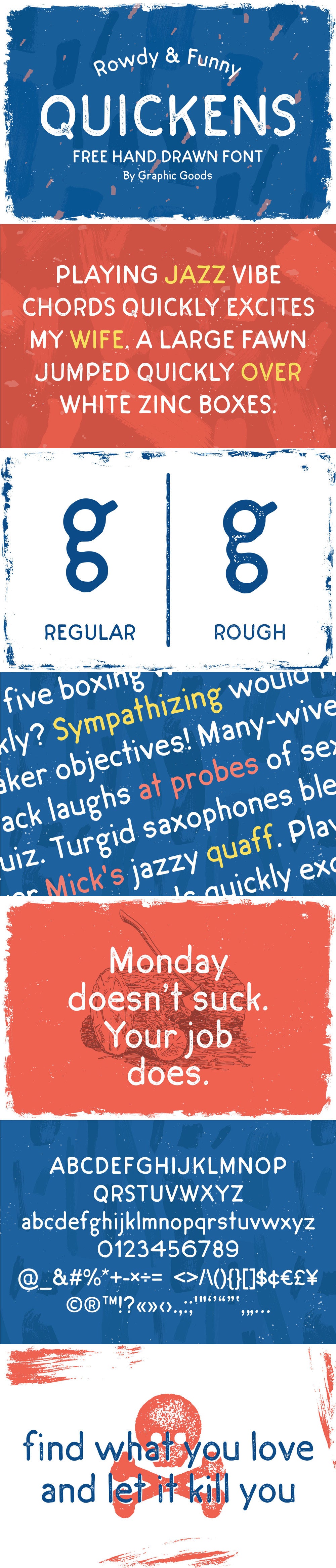 Free QUICKENS - HAND DRAWN FONT