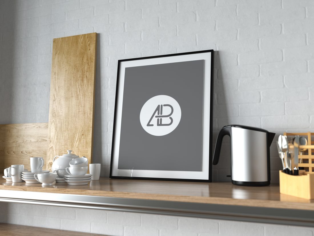 Free Realistic Poster Frame Mockup