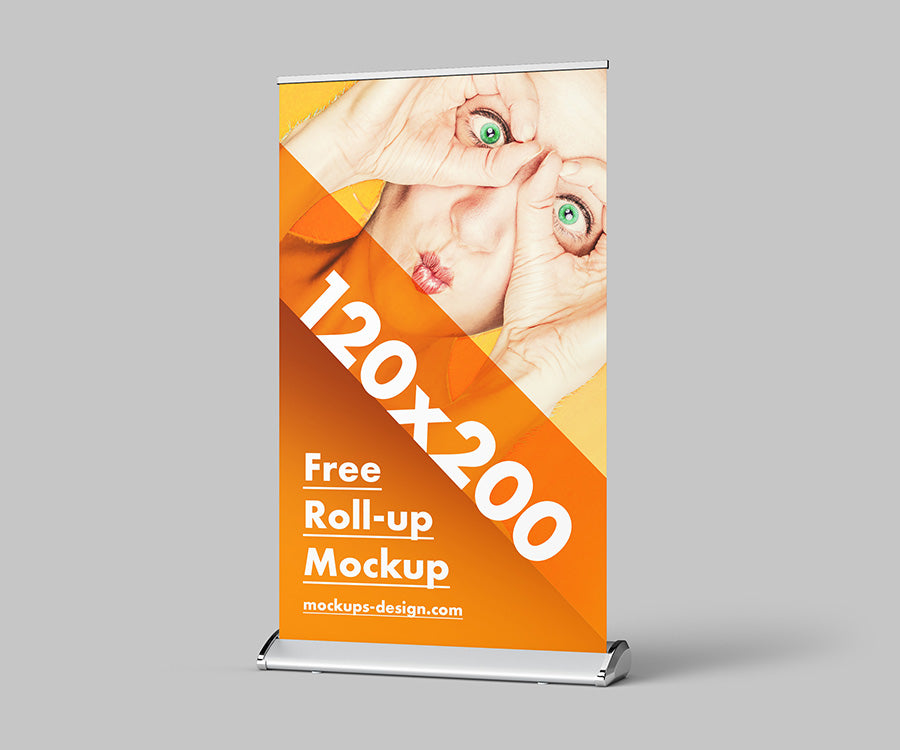 Free Business Advertisement Roll-Up Mockup or 120x200 cm
