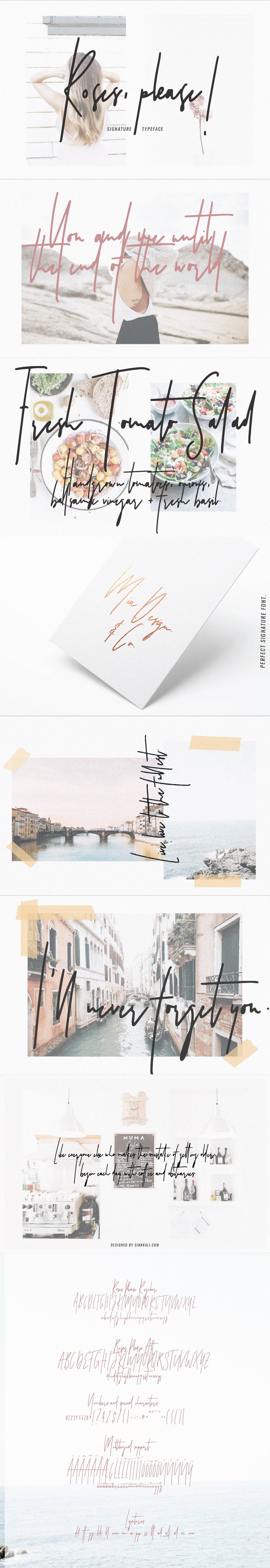 Free ROSES, PLEASE! SIGNATURE TYPEFACE