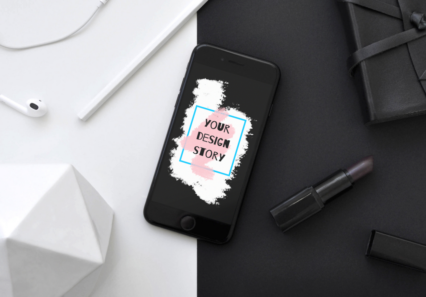 Free Black iPhone SE 2020 Mockup PSD