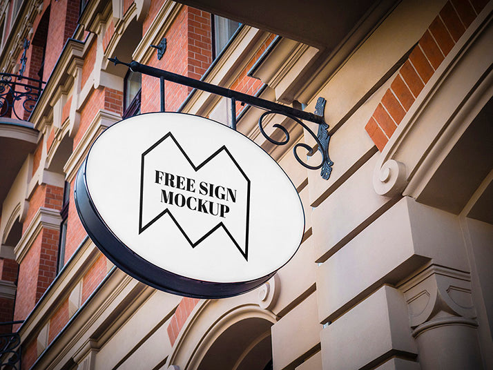 Free Clean Street Sign Logo Mockup