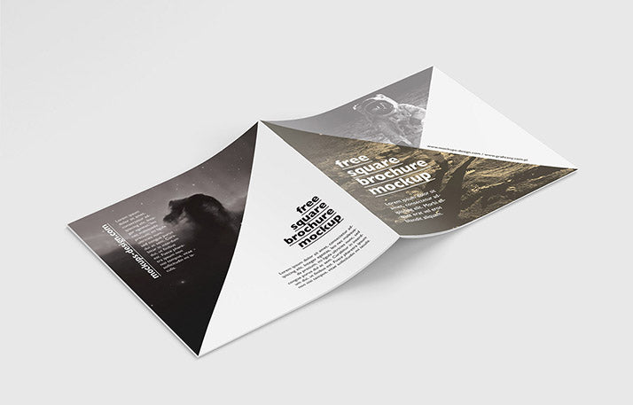 Free Great Collection of Clean Square Brochure Mockups 5 Angles and VIews Included