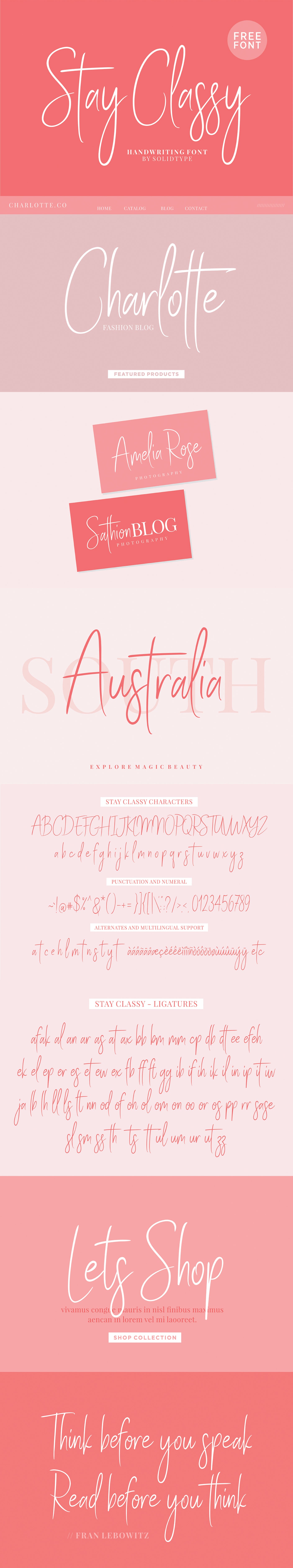 Free STAY CLASSY - SCRIPT FONT