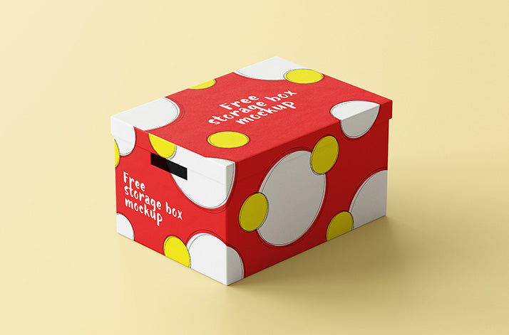 Free Storage Cardboard Packaging Box Mockup