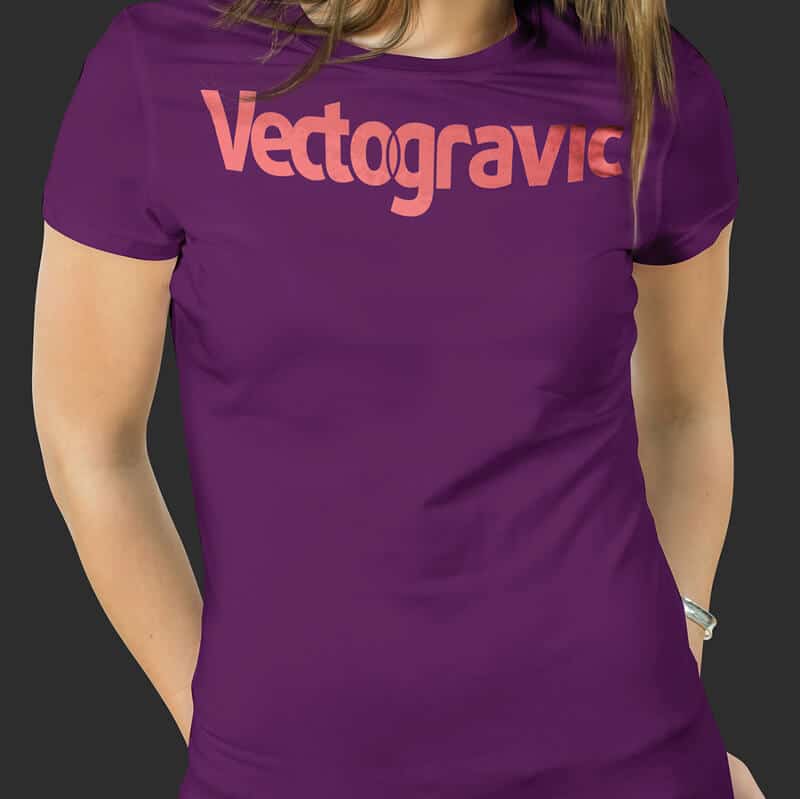 Free Women Wearing a Black T-Shirt Mockup