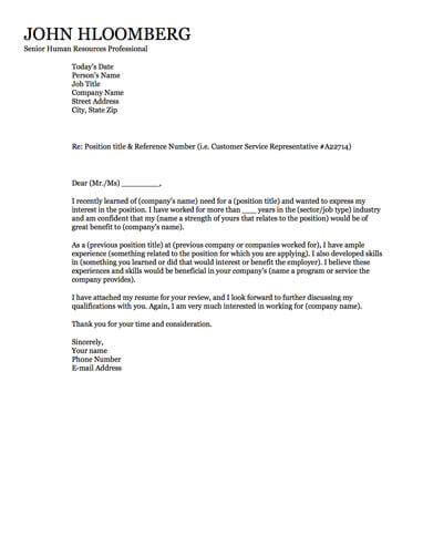 Free Talented Cover Letter Template in Microsoft Word (DOCX) Format