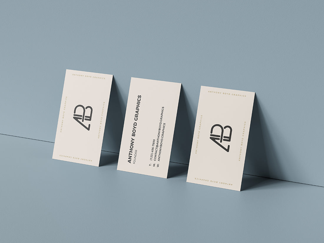 Free Triple Business Card PSD Mockup
