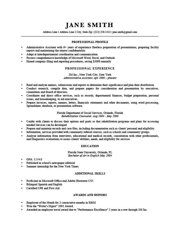 Free Professional Trump Resume Templates in Microsoft Word Format
