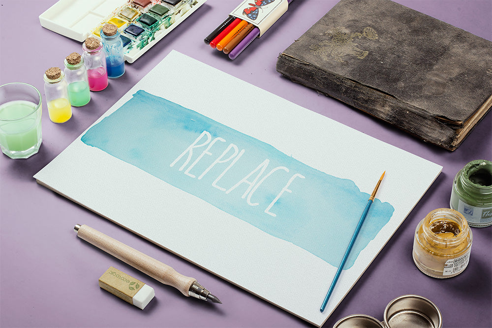 Free Watercolor Paint Paper or Canvas Mockup