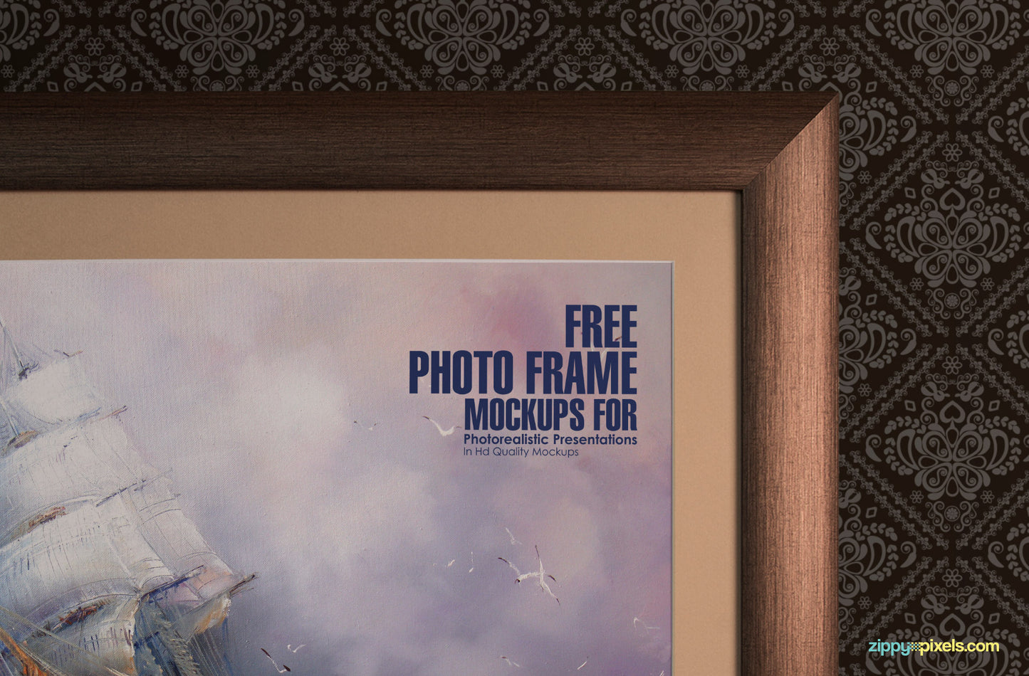 Free Wooden Wall Frame Mockup