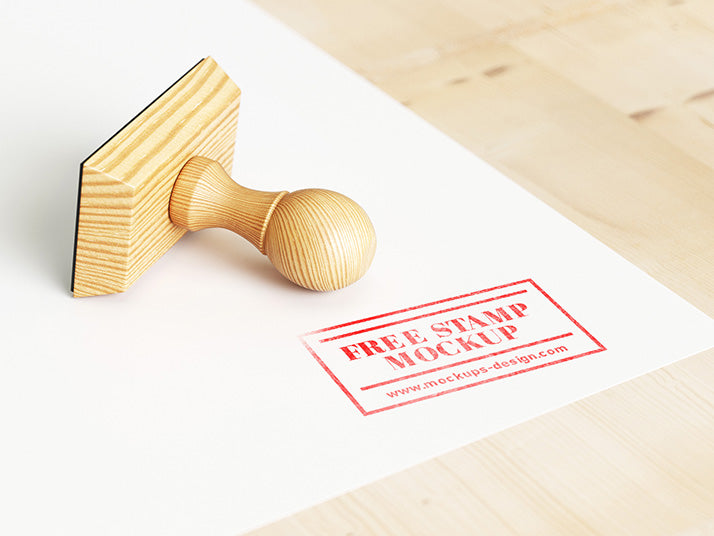 Free Wood Stamp Logo Mockup