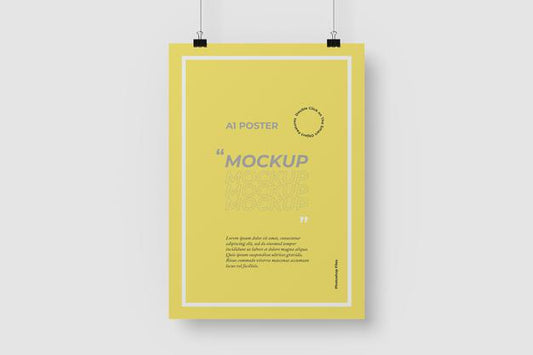 Free A1 Hanging Poster Mockup Psd