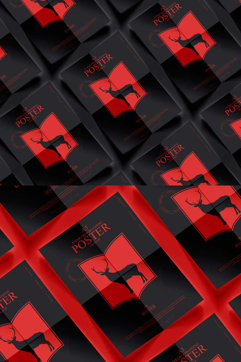 Free A3 Paper Branding Poster Mockup