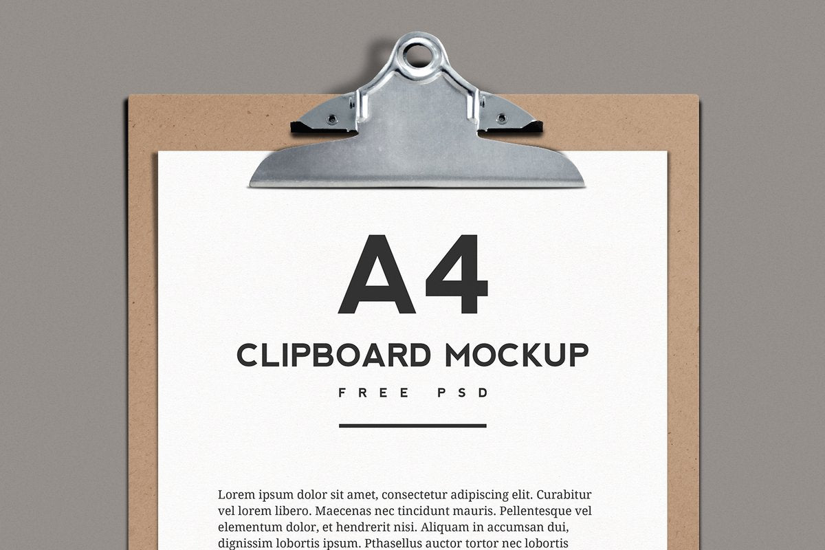Free A4 Clipboard Mockup