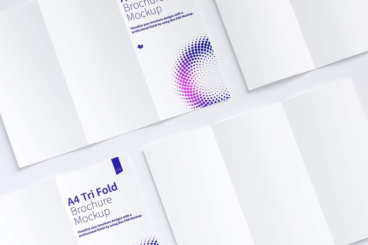 Free A4 Trifold Brochure Mockup 07