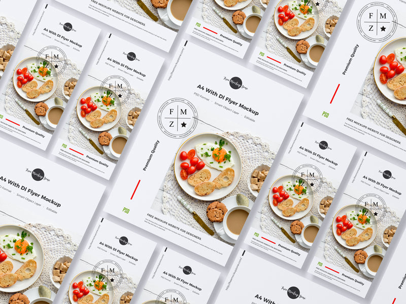 Free A4 With Dl Flyer Mockup