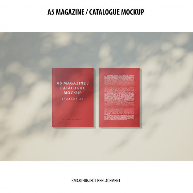 Free A5 Magazine Catalogue Mockup Psd