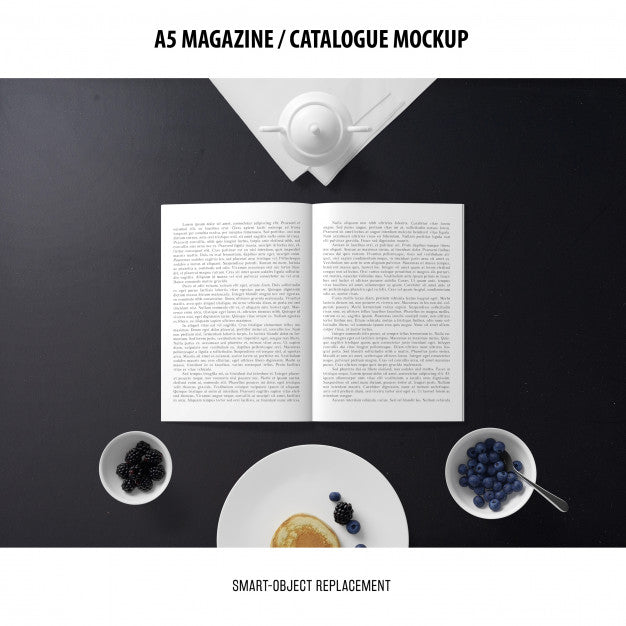 Free A5 Magazine Catalogue Mockup Psd