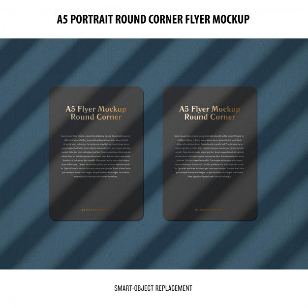 Free A5 Round Corner Flyer Mockup Psd