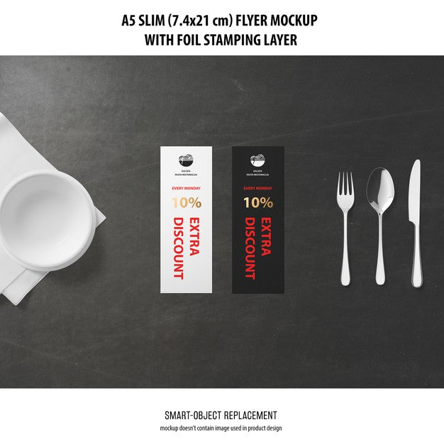 Free A5 Slim Flyer Mockup Psd